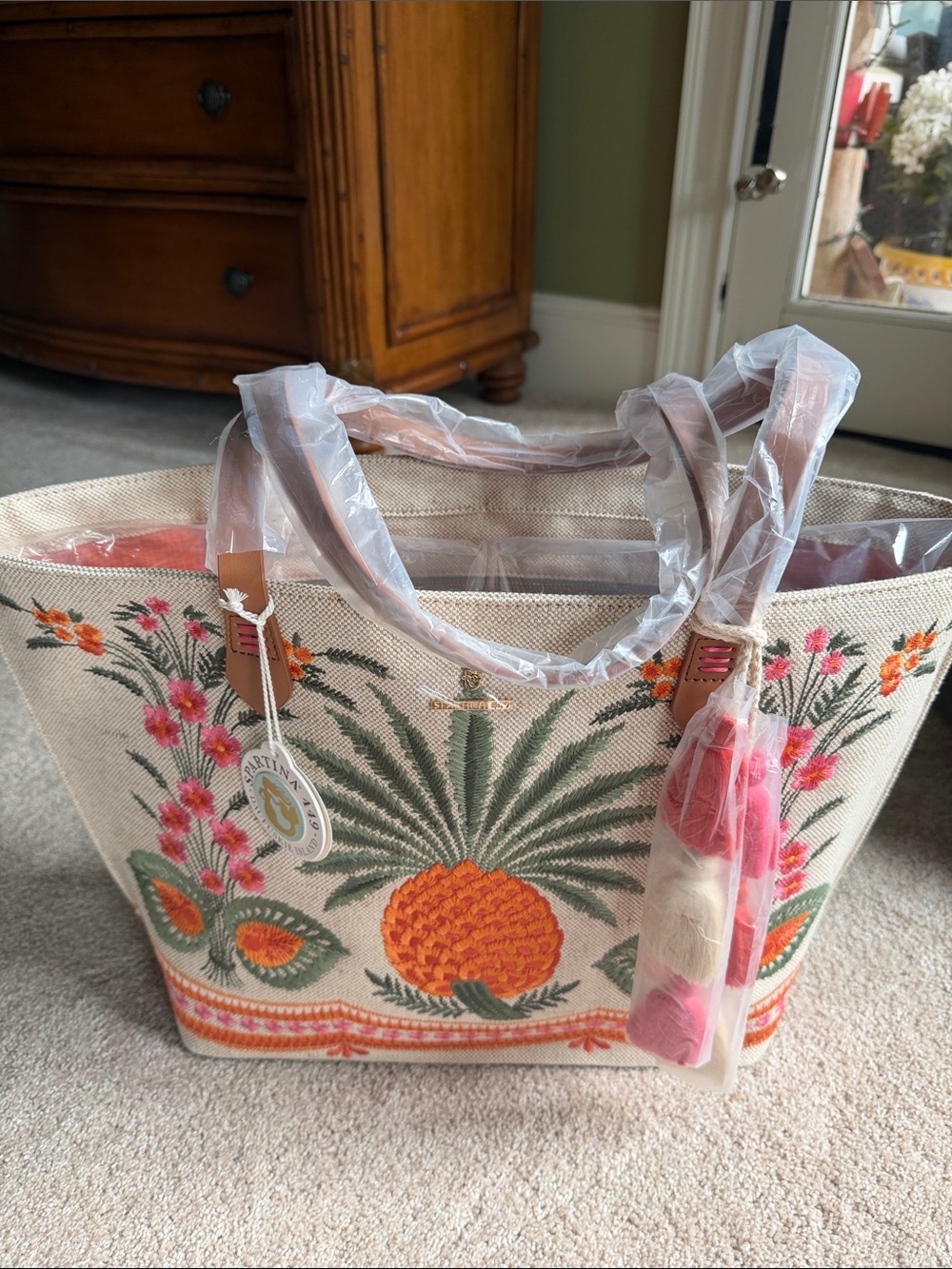 Spartina 449 Fiesta Tote Alljoy Landing Pineapple